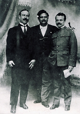 Hilario Medina, Heriberto Jara y Francisco J. Múgica, integrantes de la Comisión de Puntos Constitucionales, 1916-1917.
